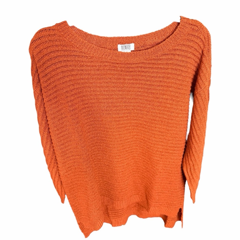 Monroe & Main Vibrant Rust Crew Neck Sweater